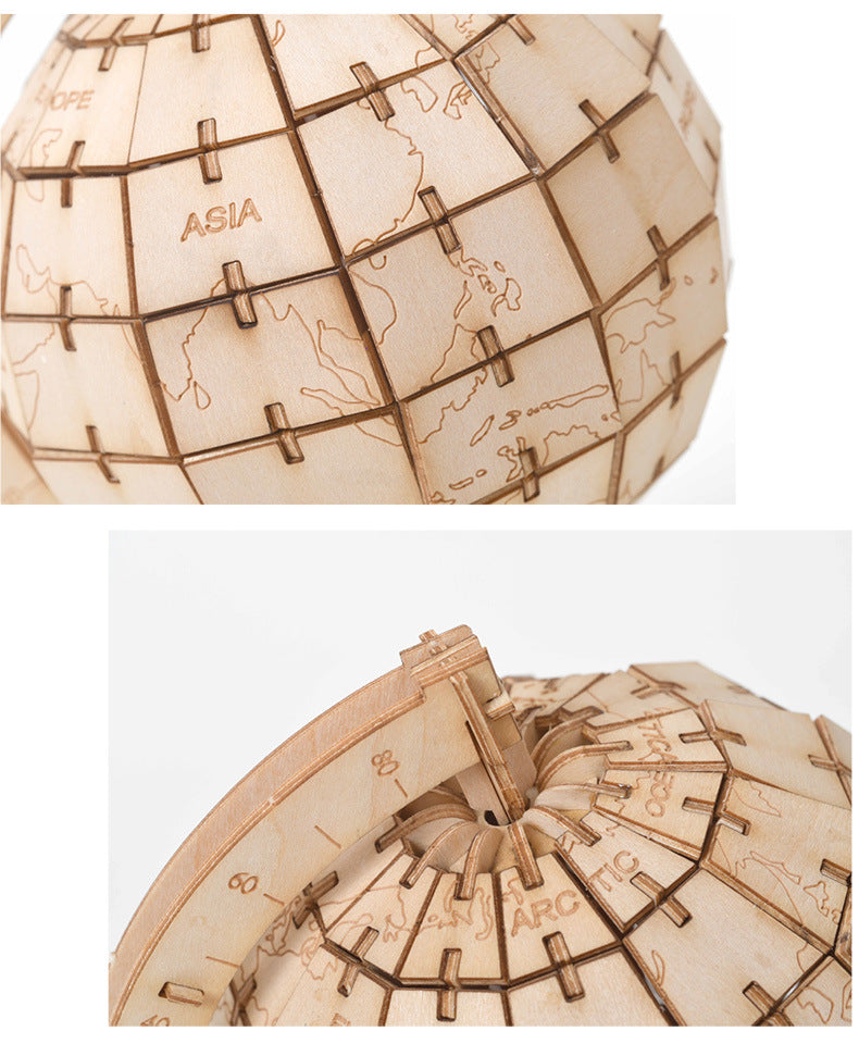 3D Wooden DIY Globe Puzzle Model Craft Kit for Kids