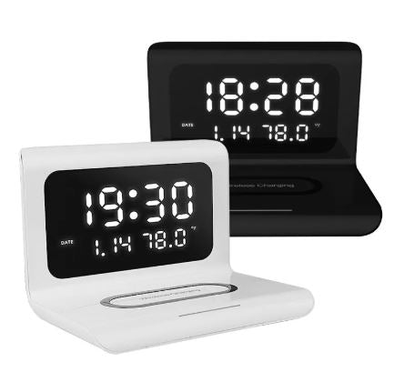 3-in-1 Multifunctional Wireless Charger with Alarm Clock and LED Digital Display