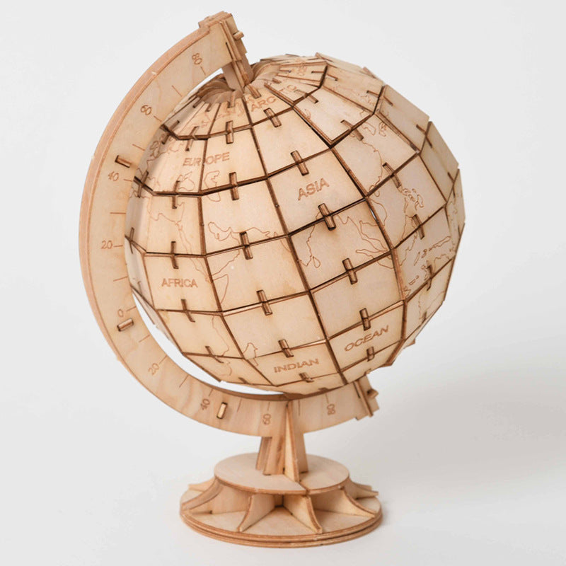 3D Wooden DIY Globe Puzzle Model Craft Kit for Kids