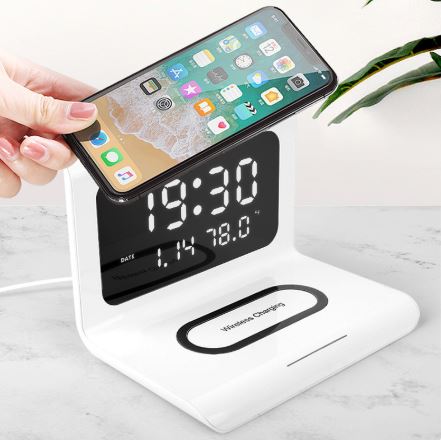 3-in-1 Multifunctional Wireless Charger with Alarm Clock and LED Digital Display