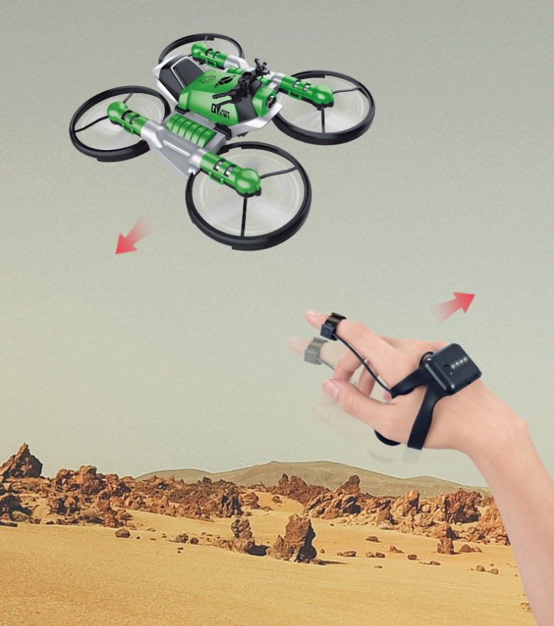 Remote Control Transforming Motorcycle Drone Toy