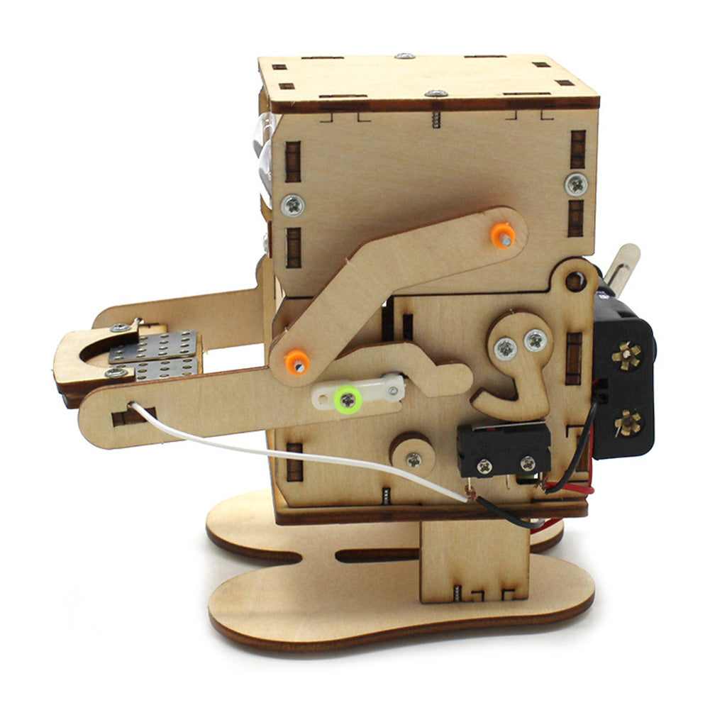 Robot Coin-Eating Wooden DIY Model for STEM Education