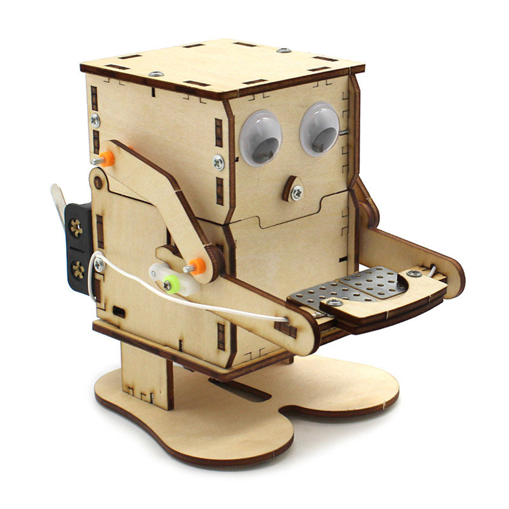 Robot Coin-Eating Wooden DIY Model for STEM Education
