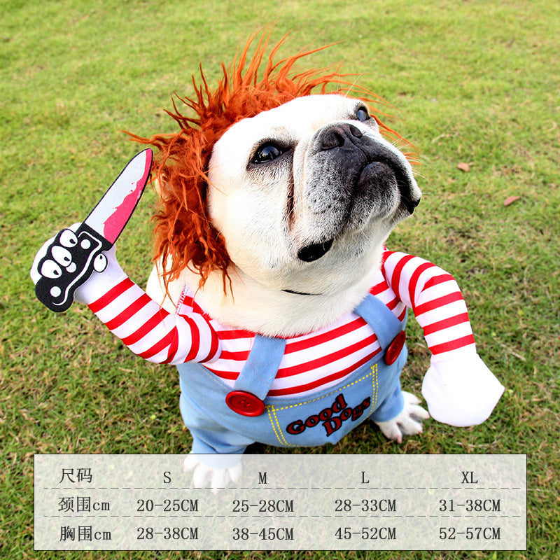 Halloween Pet Costume for Small Dogs with Knife Prop